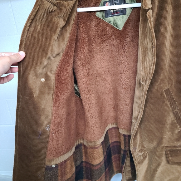 Vintage Oakbrook Sportswear Sears Corduroy Norfolk Jacket Coat 46 1970's - Picture 2 of 6